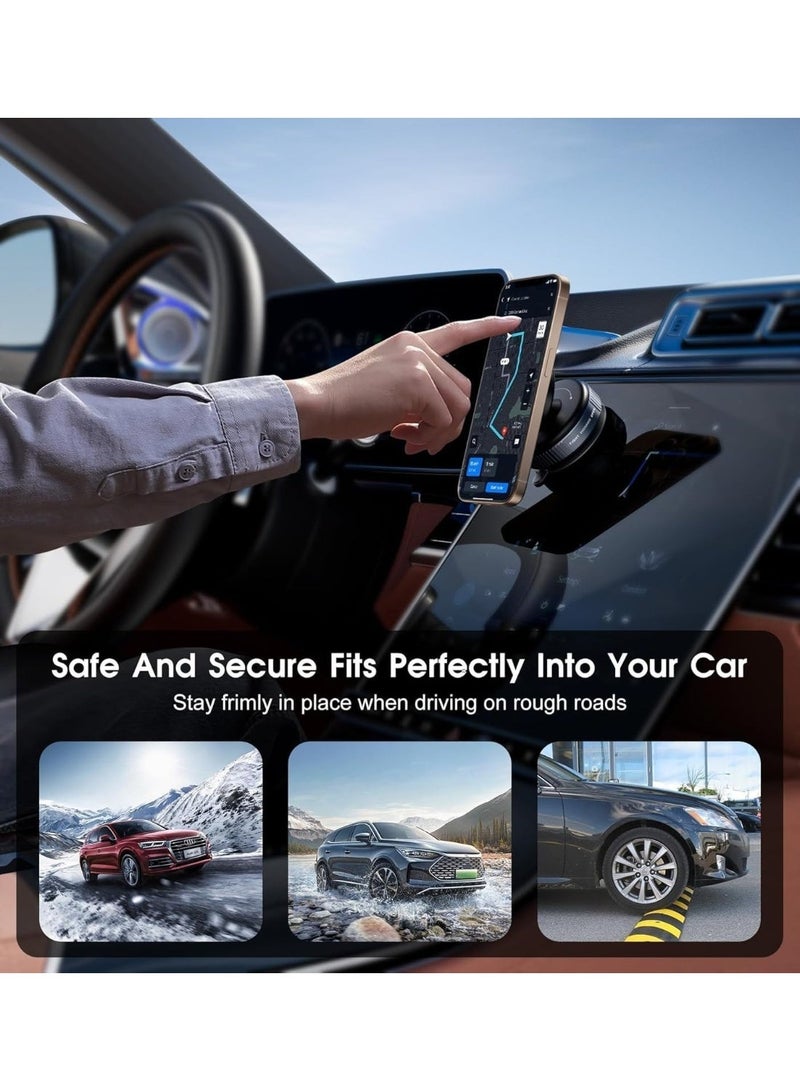 SheenX Magnetic Car Phone Mount with MagSafe, 360° Adjustable Foldable Holder, Strong Suction, for iPhone & Android - Image 2
